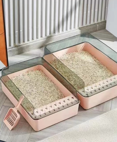Caja de arena para gatos semicerrada